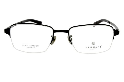 Okulary korekcyjne unisex Vermari Milano VOT0047 C3 czarny mat tytan widok z przodu