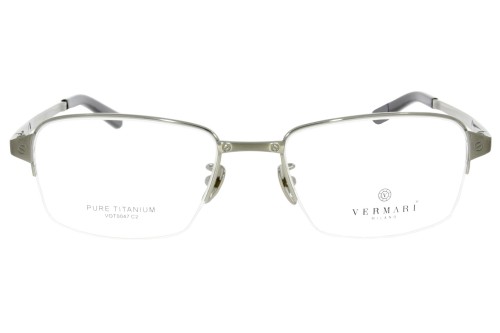 Okulary korekcyjne unisex Vermari Milano VOT0047 C2 szary mat tytan widok z przodu