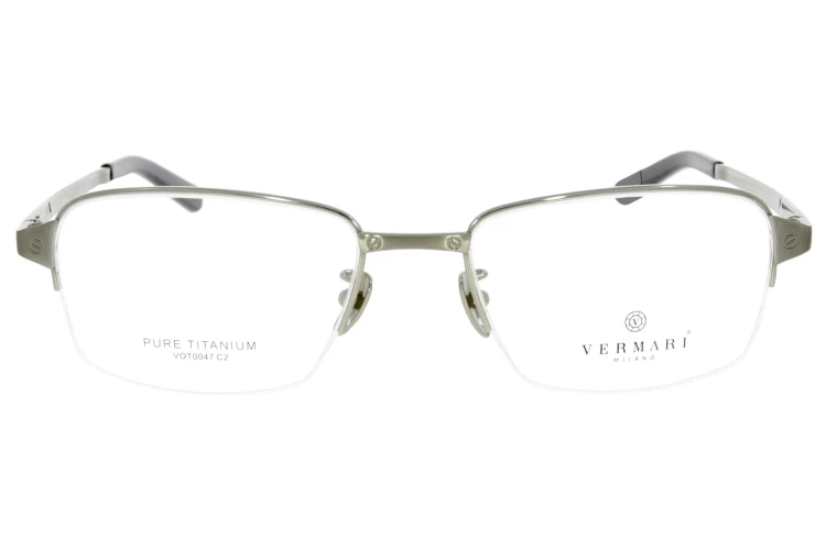 Okulary korekcyjne unisex Vermari Milano VOT0047 C2 szary mat tytan widok z przodu