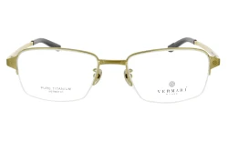 Unisex okulary korekcyjne VERMARI VOT0047 C1 — prostokątne, złoty mat