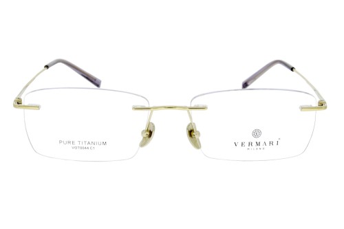 Okulary korekcyjne unisex Vermari Milano VOT0044 C1 złoty tytan widok z przodu