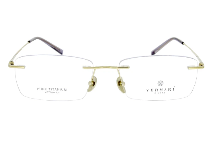 Okulary korekcyjne unisex Vermari Milano VOT0044 C1 złoty tytan widok z przodu