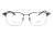 Okulary korekcyjne unisex Vermari Milano VOT0066 C3 granatowy mat z srebrnym dołem tytan widok z przodu
