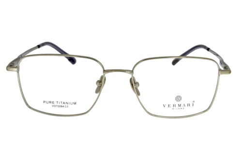Okulary korekcyjne unisex Vermari Milano VOT0064 C3 srebrny mat tytan widok z przodu