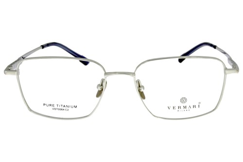 Okulary korekcyjne unisex Vermari Milano VOT0064 C2 srebrny mat tytan widok z przodu