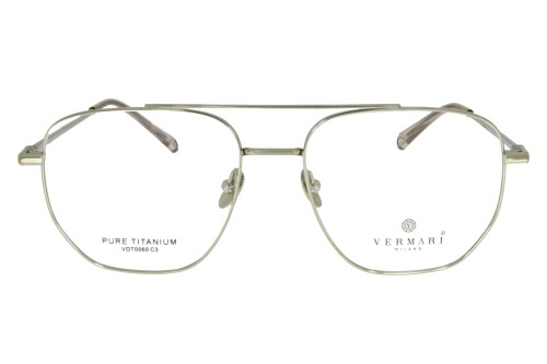 Okulary korekcyjne unisex Vermari Milano VOT0060 C3 srebrny mat tytan widok z przodu