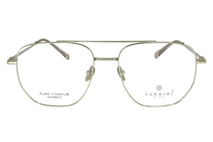 Okulary korekcyjne unisex Vermari Milano VOT0060 C3 srebrny mat tytan widok z przodu