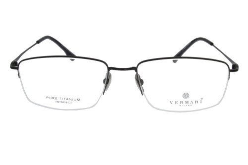 Okulary korekcyjne unisex Vermari Milano VOT0059 C3 czarny mat tytan widok z przodu
