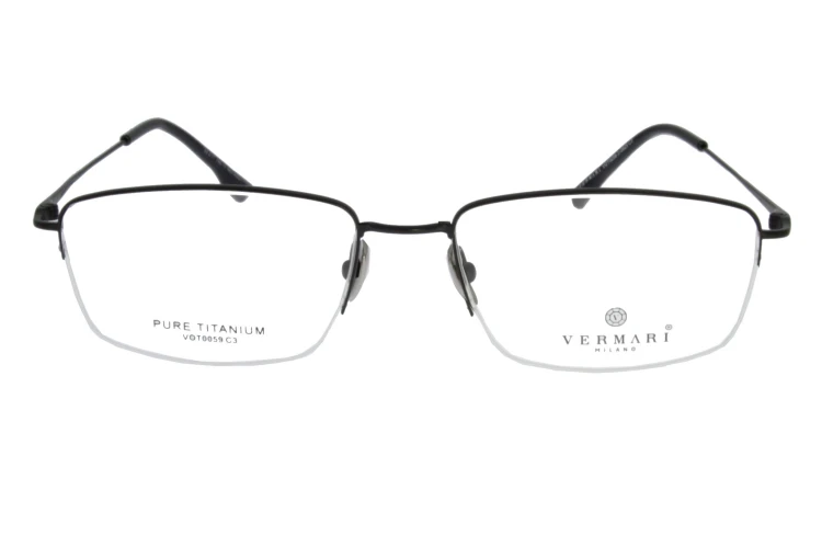 Okulary korekcyjne unisex Vermari Milano VOT0059 C3 czarny mat tytan widok z przodu