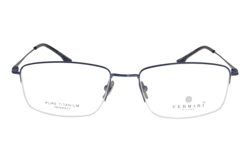 Okulary korekcyjne unisex Vermari Milano VOT0059 C2 granatowy mat tytan widok z przodu