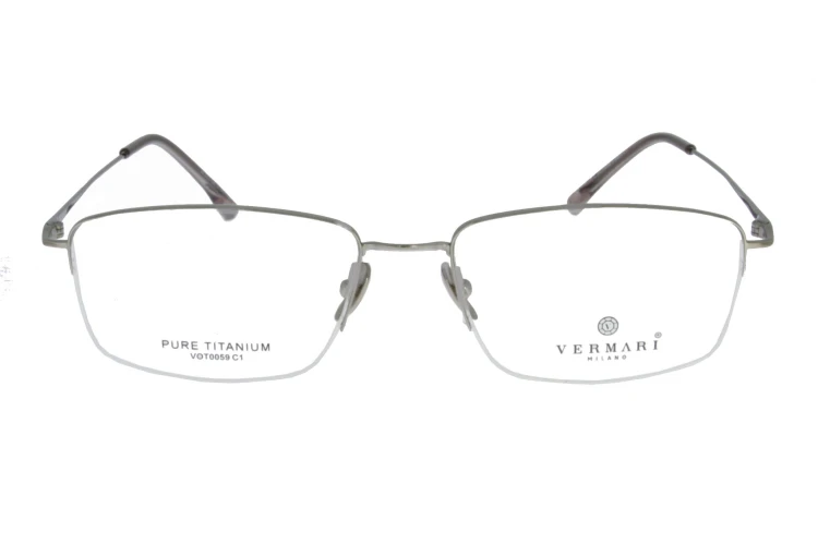 Okulary korekcyjne unisex Vermari Milano VOT0059 C1 srebrny mat tytan widok z przodu