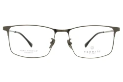 Męskie okulary korekcyjne VERMARI VOT0040 C2 — prostokątne, szary mat