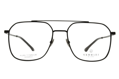 Okulary korekcyjne unisex Vermari Milano VOT0039 C2 czarny mat tytan widok z przodu