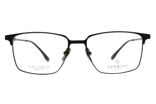 Okulary korekcyjne unisex Vermari Milano VOT0037 C2 czarny mat tytan widok z przodu