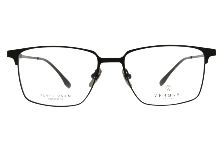 Okulary korekcyjne unisex Vermari Milano VOT0037 C2 czarny mat tytan widok z przodu
