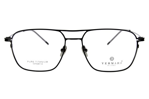 Okulary korekcyjne unisex Vermari Milano VOT0087 C6 czarny mat tytan widok z przodu
