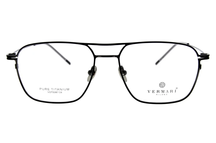 Okulary korekcyjne unisex Vermari Milano VOT0087 C6 czarny mat tytan widok z przodu