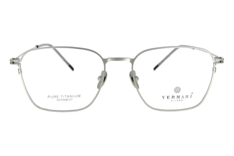 Okulary korekcyjne unisex Vermari Milano VOT0086 C7 srebrny mat tytan widok z przodu