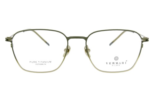 Okulary korekcyjne unisex Vermari Milano VOT0086 C4 oliwkowy mat tytan widok z przodu