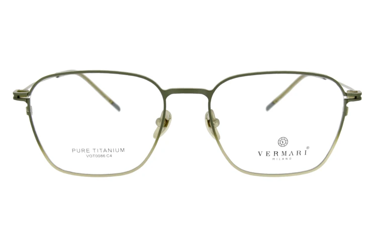 Okulary korekcyjne unisex Vermari Milano VOT0086 C4 oliwkowy mat tytan widok z przodu