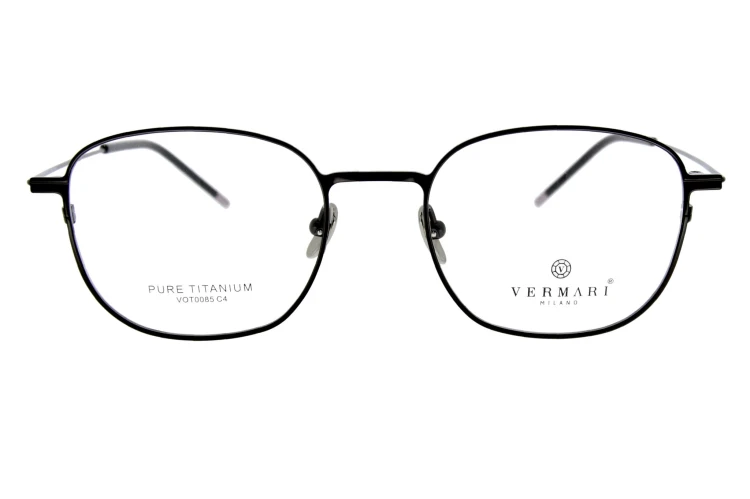 Okulary korekcyjne unisex Vermari Milano VOT0085 C4 czarny mat tytan widok z przodu
