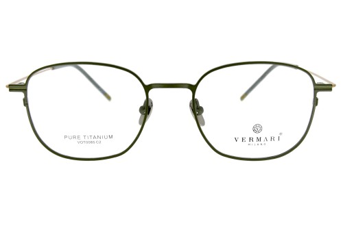 Okulary korekcyjne unisex Vermari Milano VOT0085 C2 oliwkowe matowe tytanowe widok z przodu