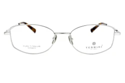 Damskie okulary korekcyjne VERMARI VOT0084 C2 — wielokątne, srebrny połysk