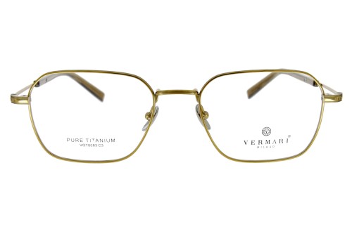 Okulary korekcyjne unisex Vermari Milano VOT0083 C3 złoty mat tytan widok z przodu