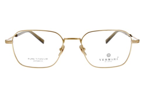 Okulary korekcyjne unisex Vermari Milano VOT0083 C2 złoty mat tytan widok z przodu