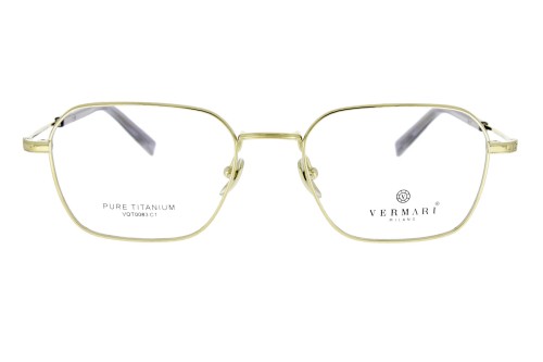 Okulary korekcyjne unisex Vermari Milano VOT0083 C1 złoty mat tytan widok z przodu