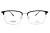 Okulary korekcyjne unisex Vermari Milano VOT0082 C3 czarny mat z srebrnym dołem tytan widok z przodu