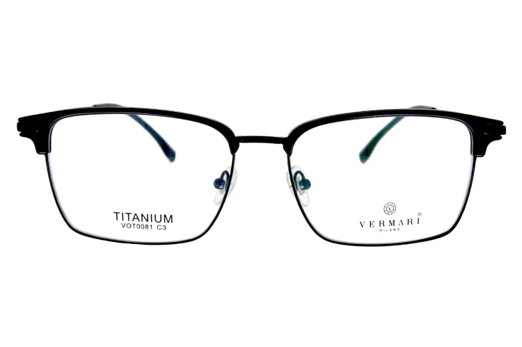 Okulary korekcyjne unisex Vermari Milano VOT0081 C3 czarny mat tytan widok z przodu