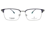 Męskie okulary korekcyjne VERMARI VOT0081 C2 — clubmaster, granatowy, srebrnym
