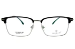Męskie okulary korekcyjne VERMARI VOT0081 C1 — clubmaster, czarny połysk