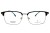 Okulary korekcyjne unisex Vermari Milano VOT0081 C1 czarny połysk z srebrnym dołem tytan widok z przodu