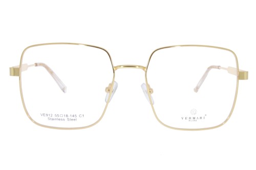Okulary korekcyjne unisex Vermari Milano VE912 C1 złoty mat stal szlachetna widok z przodu