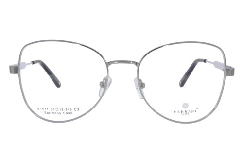 Okulary korekcyjne damskie Vermari Milano VE911 C3 srebrny mat stal szlachetna widok z przodu