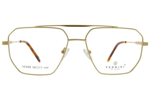 Okulary korekcyjne unisex Vermari Milano VE898 C1 złoty mat metal widok z przodu