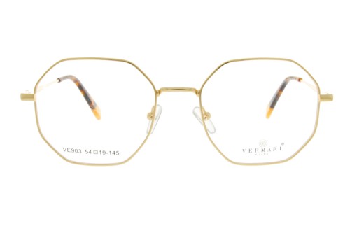 Okulary korekcyjne unisex Vermari Milano VE903 C1 złoty mat metal widok z przodu