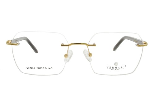 Okulary korekcyjne unisex Vermari Milano VE901 C3 złoty połysk metal widok z przodu