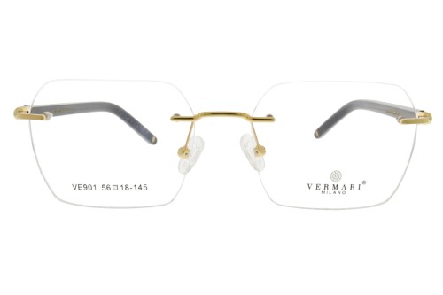 Okulary korekcyjne unisex Vermari Milano VE901 C1 złoty połysk metal widok z przodu