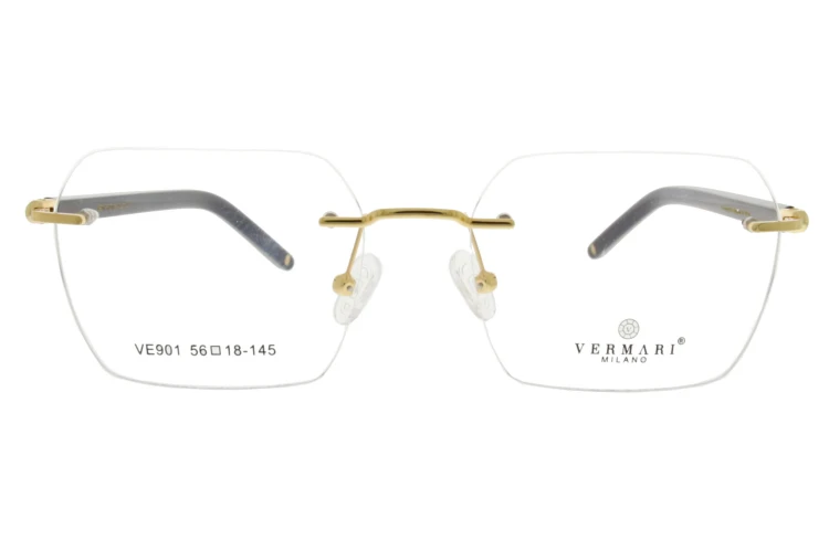 Okulary korekcyjne unisex Vermari Milano VE901 C1 złoty połysk metal widok z przodu