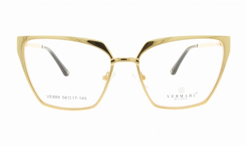 Okulary korekcyjne damskie Vermari Milano VE889 C2 złoty mat metal widok z przodu