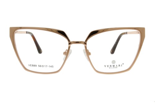 Okulary korekcyjne damskie Vermari Milano VE889 C1 złoty mat metal widok z przodu