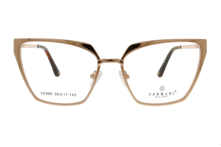 Okulary korekcyjne damskie Vermari Milano VE889 C1 złoty mat metal widok z przodu