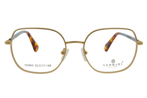 Okulary korekcyjne damskie Vermari Milano VE865 C2 złoty mat metal widok z przodu