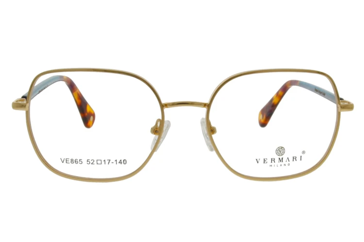 Okulary korekcyjne damskie Vermari Milano VE865 C2 złoty mat metal widok z przodu