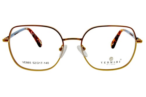 Okulary korekcyjne damskie Vermari Milano VE865 C1 złoty mat metal widok z przodu