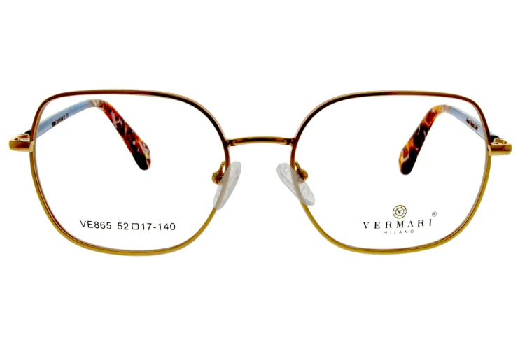 Okulary korekcyjne damskie Vermari Milano VE865 C1 złoty mat metal widok z przodu
