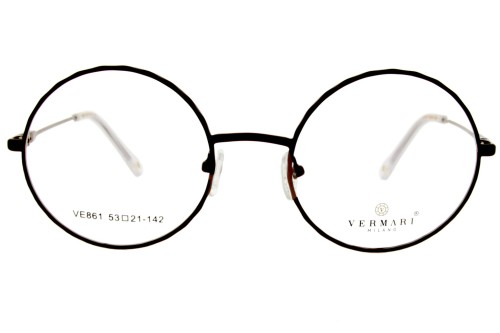 Okulary korekcyjne unisex Vermari Milano VE861 C3 czarny mat metal widok z przodu